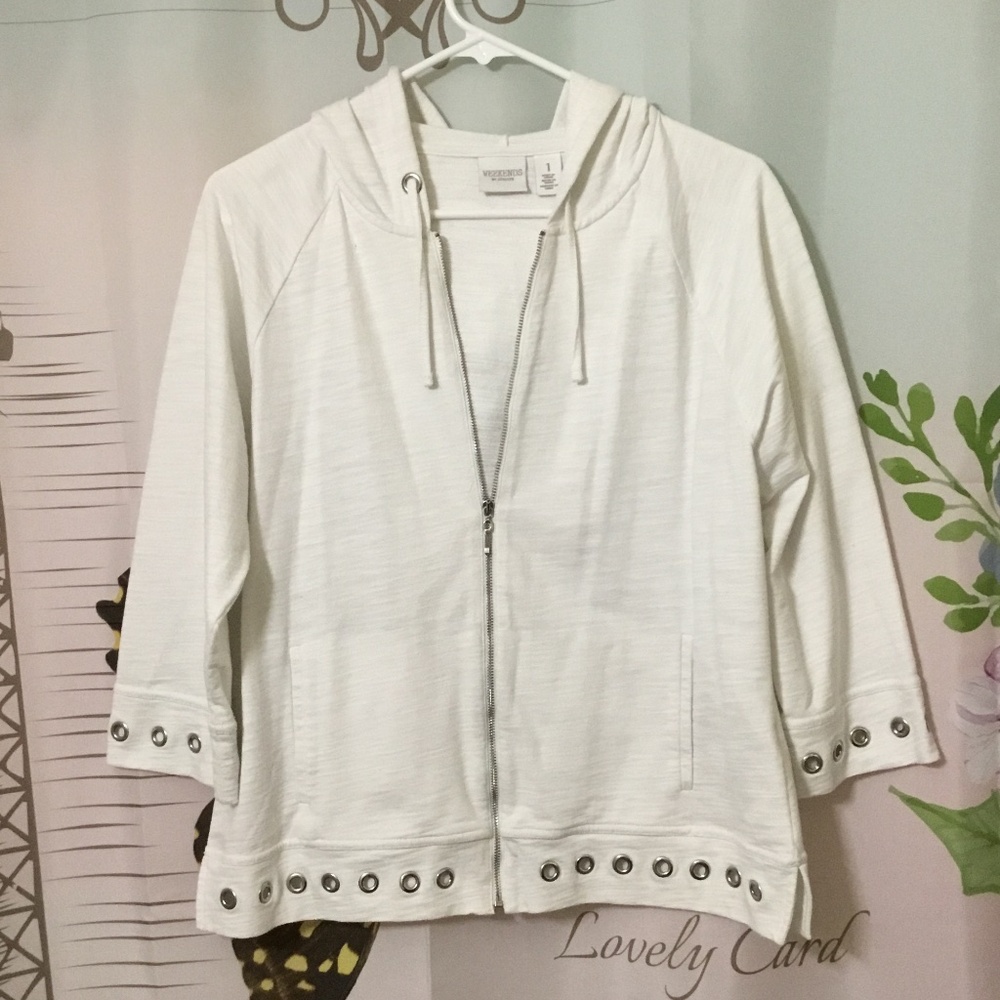 Weekends By Chico’s White Light Jacket Long Sleeve Good Size 1(S-M)